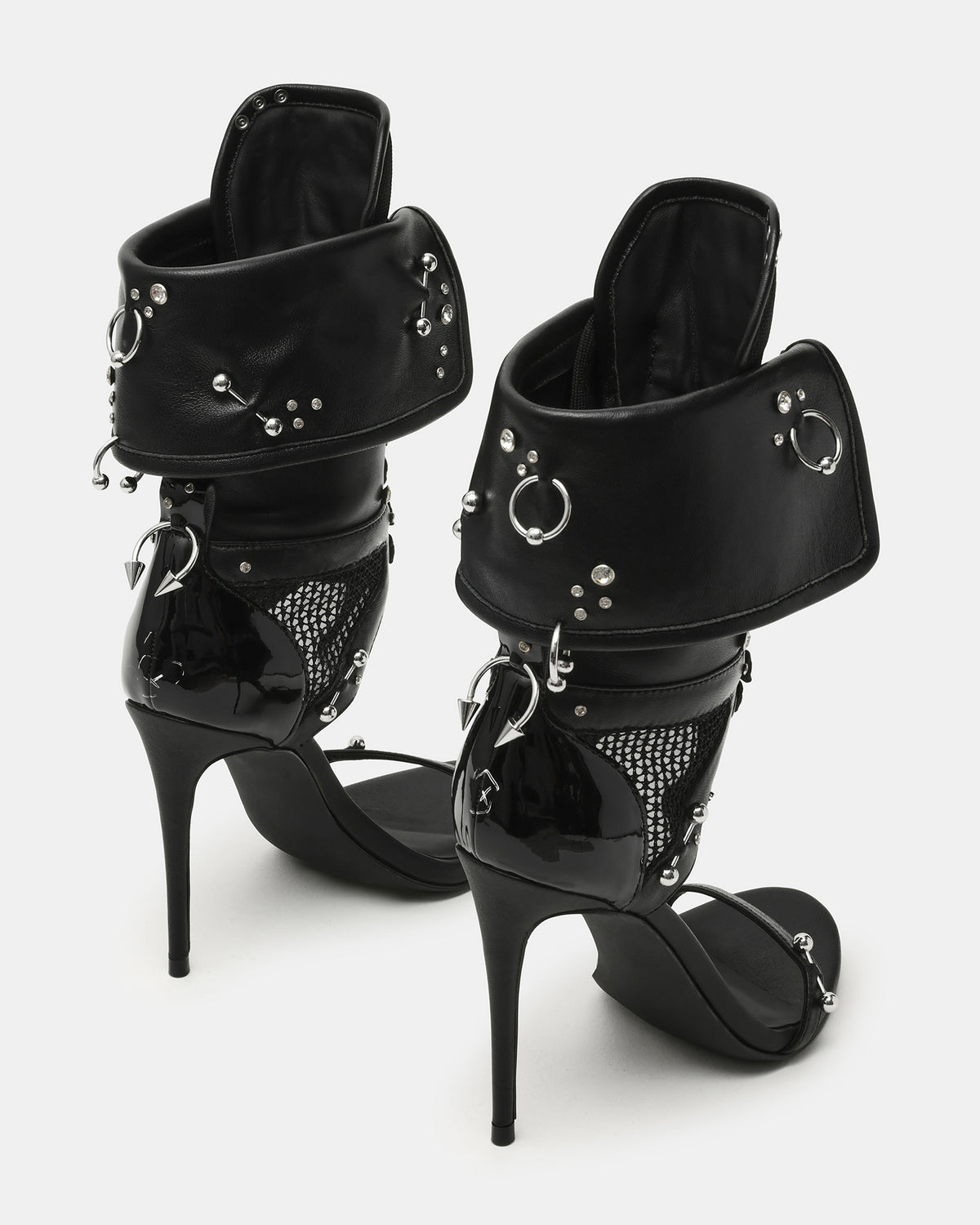CASELLA Piercing Black Open-Toe Stiletto Lace-Up Women's Heel | Steve Madden online