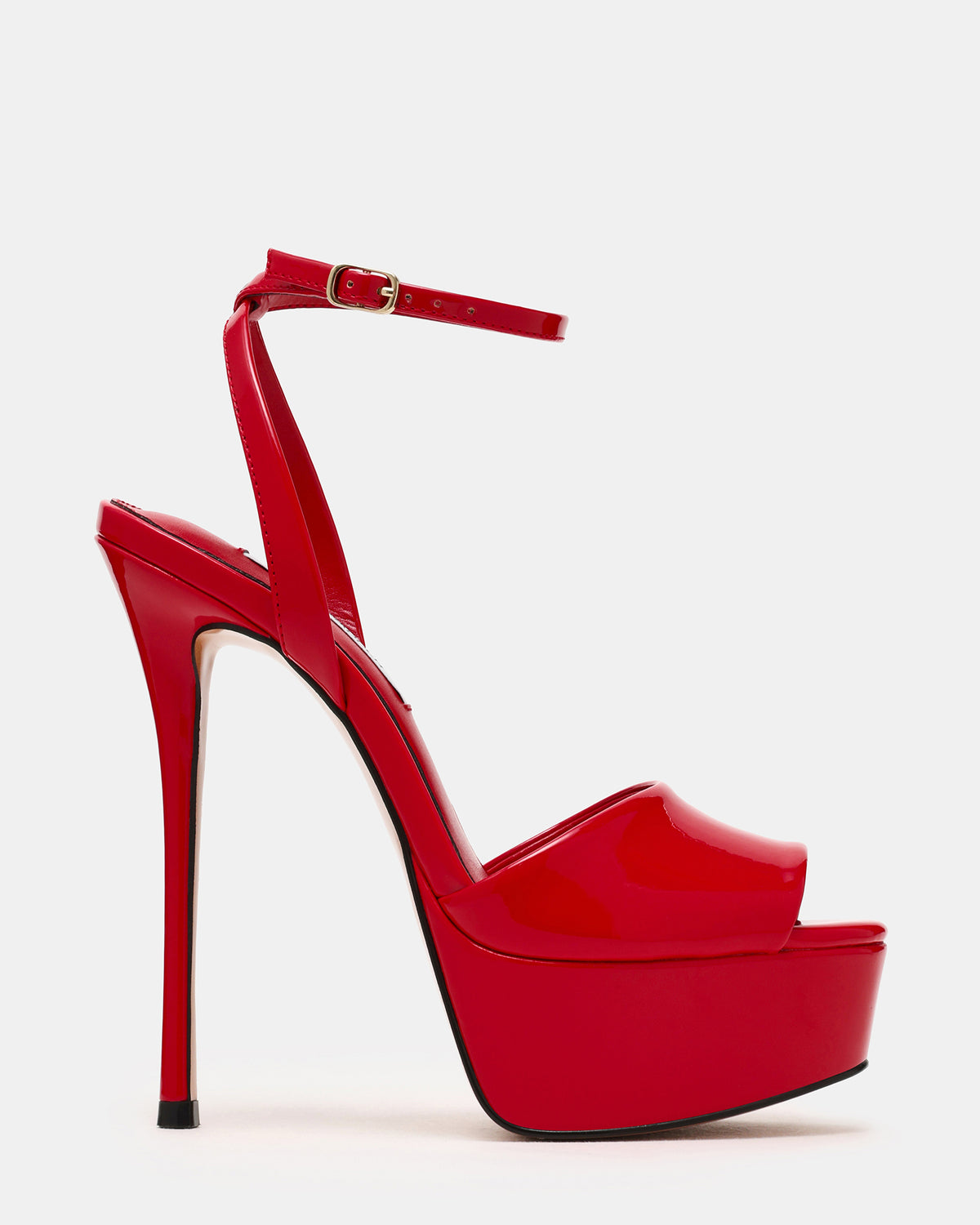 JEZZICA Red Patent Platform Stiletto Ankle Strap Women's Heel | Steve Madden online