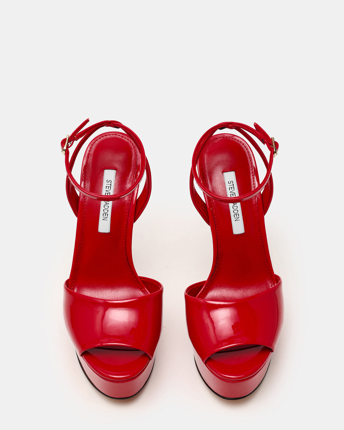 JEZZICA Red Patent Platform Stiletto Ankle Strap Women's Heel | Steve Madden online