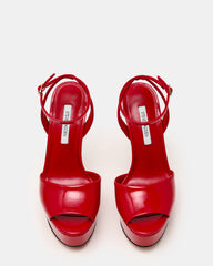 JEZZICA Red Patent Platform Stiletto Ankle Strap Women's Heel | Steve Madden online