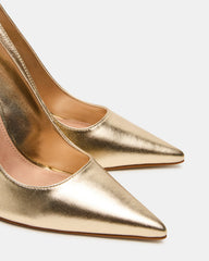 NOIR Gold Leather Pointed-Toe Stiletto Pump Women's Heels | Steve Madden outlet