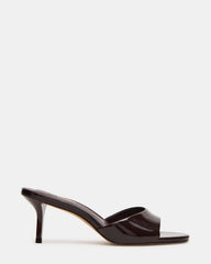 KENDRIX Brown Leather Women's Mule Heel | Steve Madden on Sale