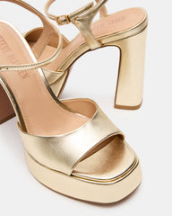 LIANDRA Champagne Women's Platform Square-Toe Strappy Heel | Steve Madden online