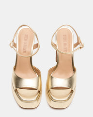 LIANDRA Champagne Women's Platform Square-Toe Strappy Heel | Steve Madden online