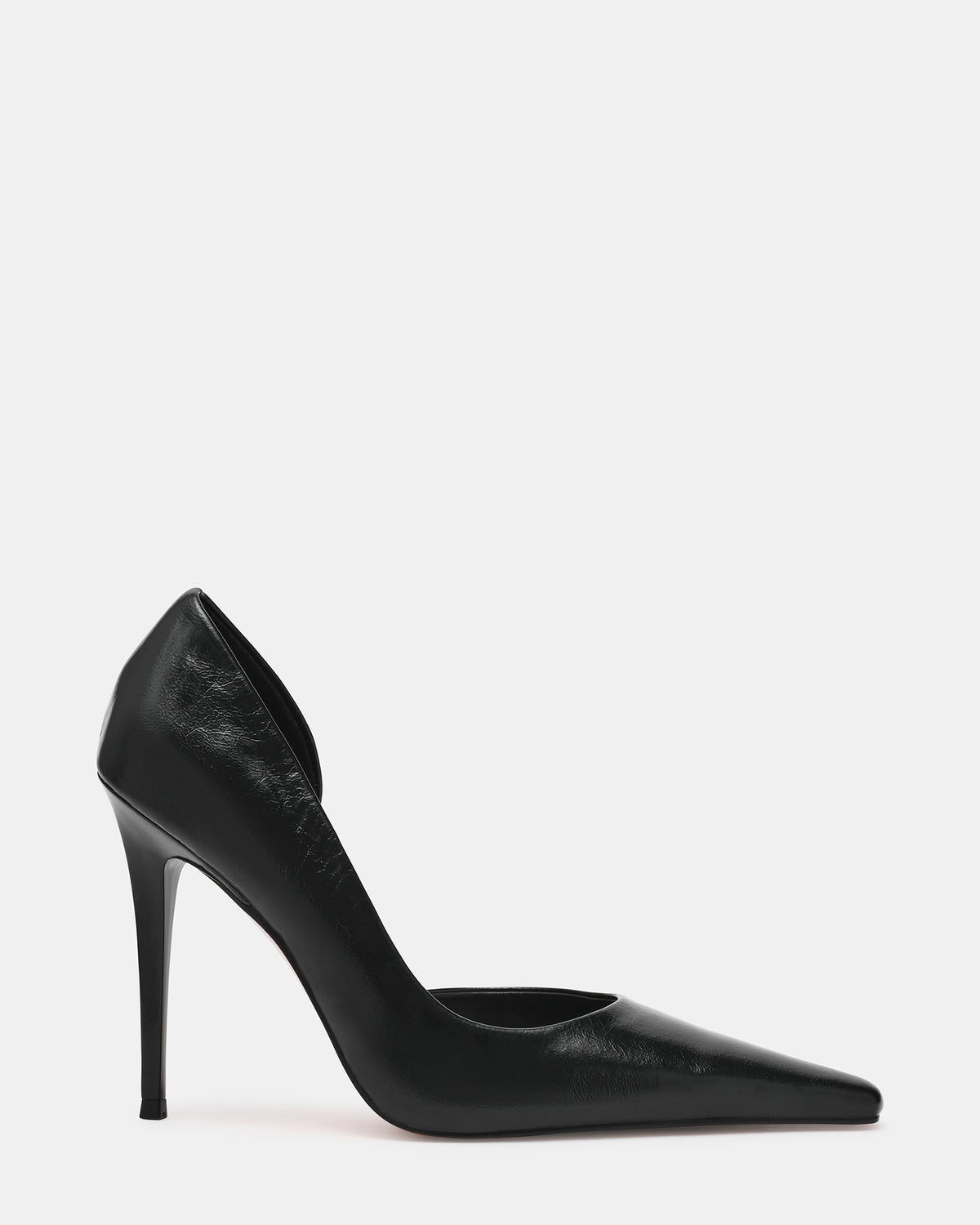 ELEGANT Black Leather Pointed-Toe Stiletto Pump Women's Heel | Steve Madden Sale