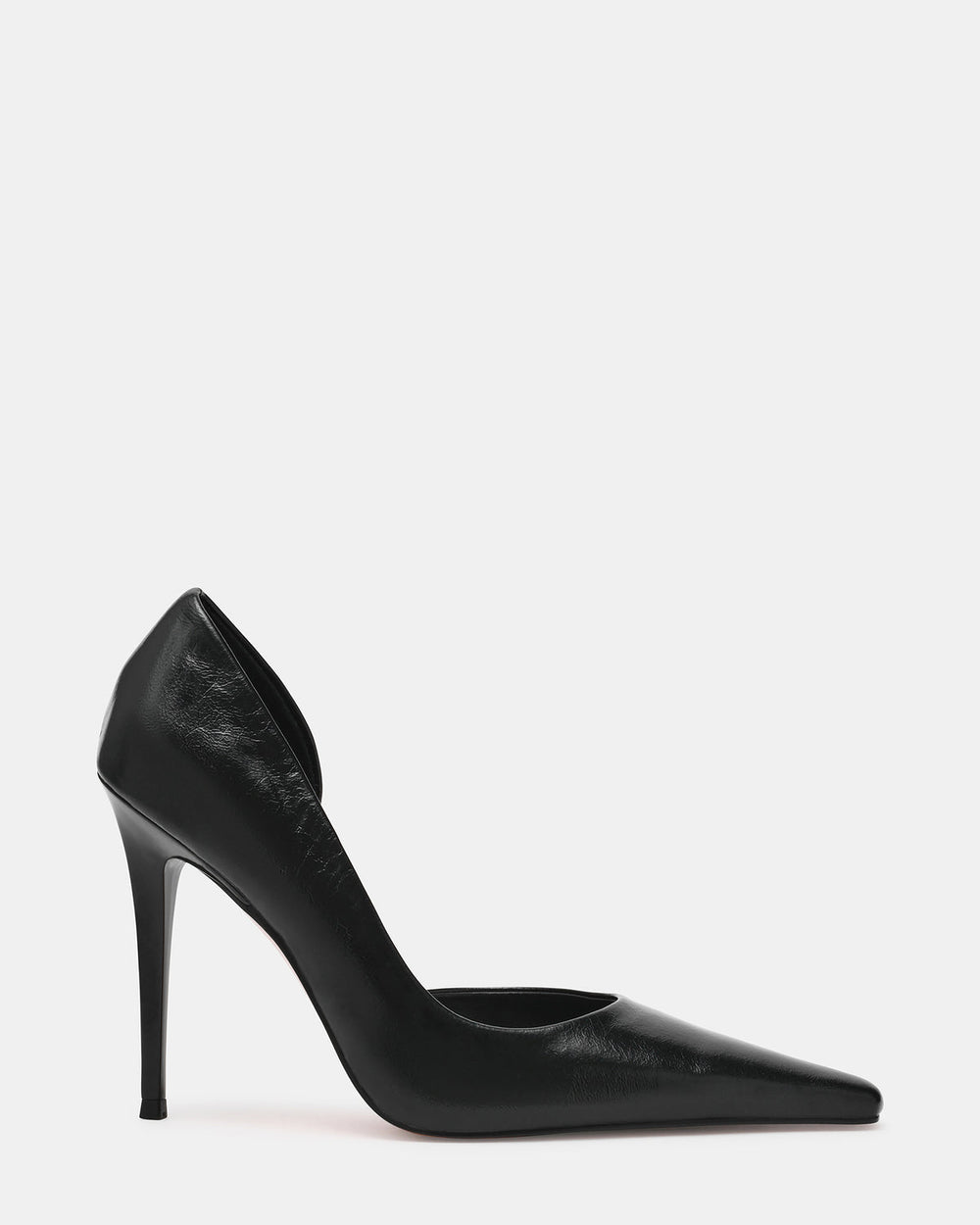 ELEGANT Black Leather Pointed-Toe Stiletto Pump Women's Heel | Steve Madden Sale