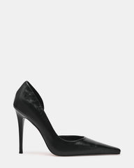 ELEGANT Black Leather Pointed-Toe Stiletto Pump Women's Heel | Steve Madden Sale