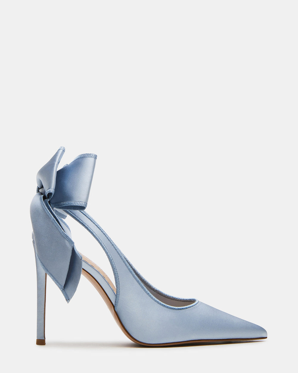 TEACUP Blue Satin Women's Pointed-Toe Slingback Heel | Steve Madden on Sale