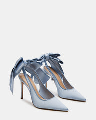 TEACUP Blue Satin Women's Pointed-Toe Slingback Heel | Steve Madden on Sale
