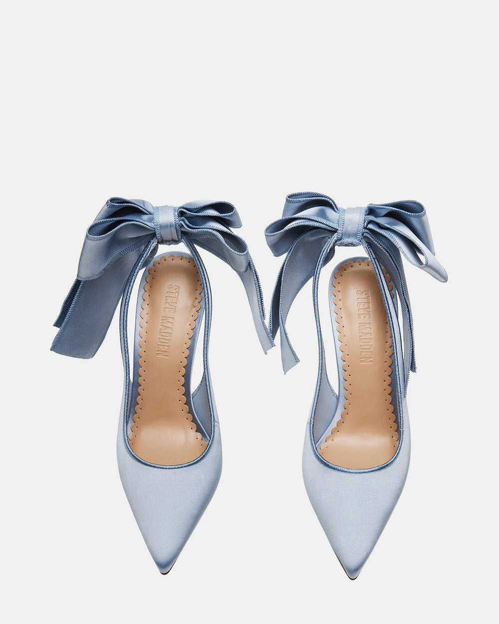 TEACUP Blue Satin Women's Pointed-Toe Slingback Heel | Steve Madden on Sale