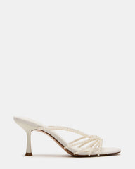 EDNA Pearl White Strappy Mule Women's Heel | Steve Madden US