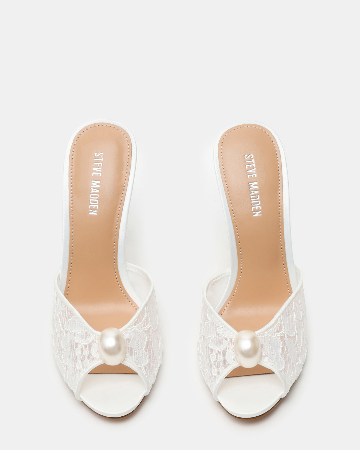PRIYA Pearl White Lace Mule Women's Heel | Steve Madden for Sale