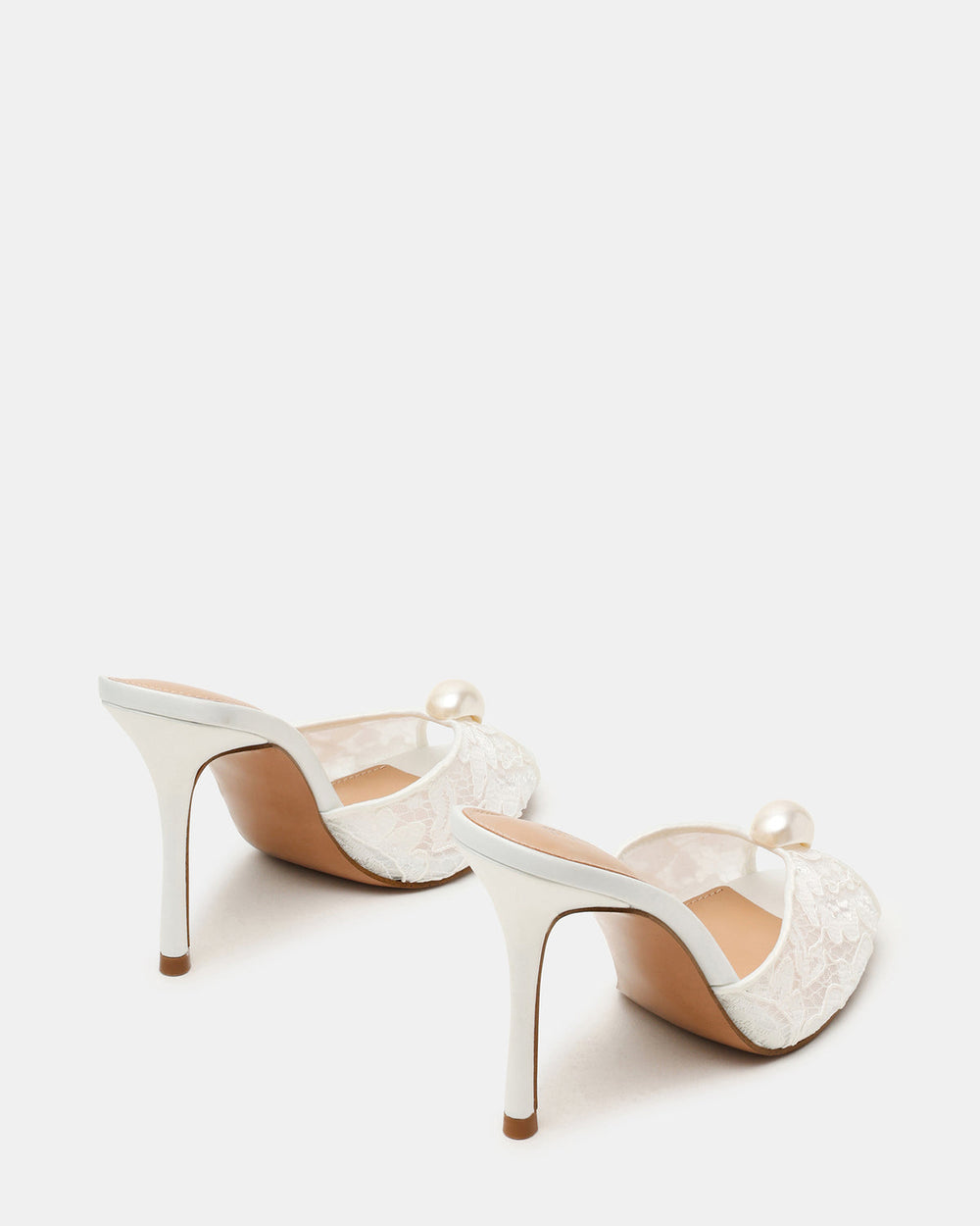 PRIYA Pearl White Lace Mule Women's Heel | Steve Madden for Sale