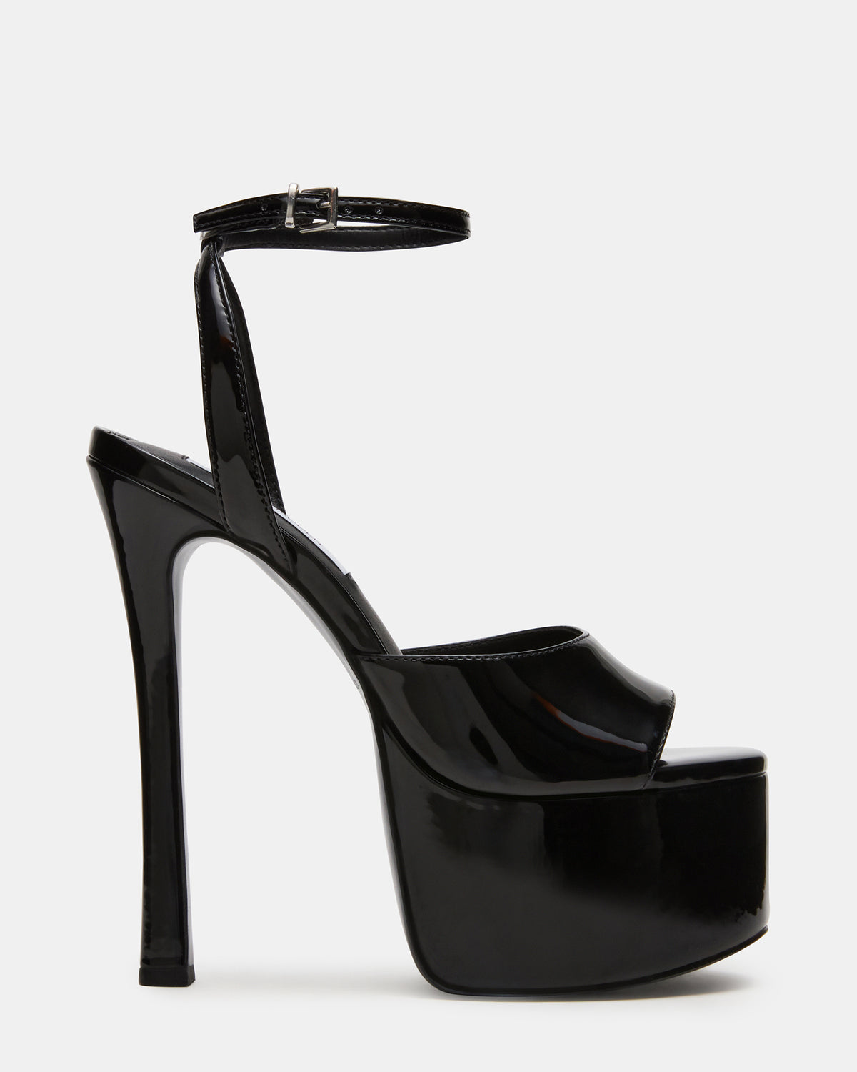 OLYSSIA Black Platform Stiletto Ankle Strap Women's Heel | Steve Madden online