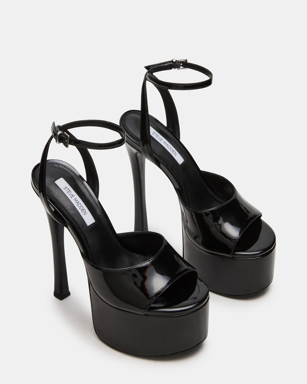 OLYSSIA Black Platform Stiletto Ankle Strap Women's Heel | Steve Madden online