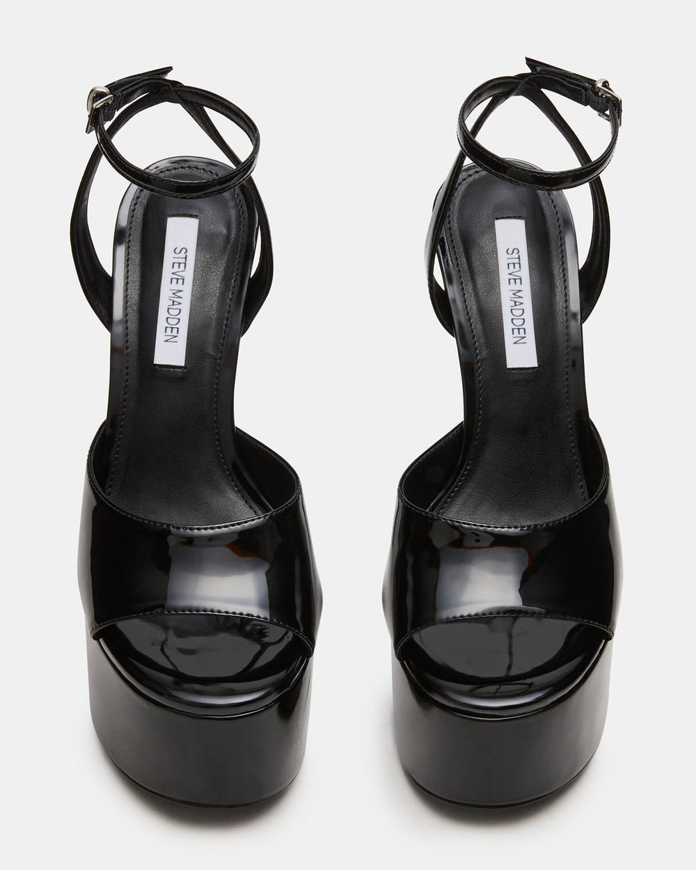 OLYSSIA Black Platform Stiletto Ankle Strap Women's Heel | Steve Madden online