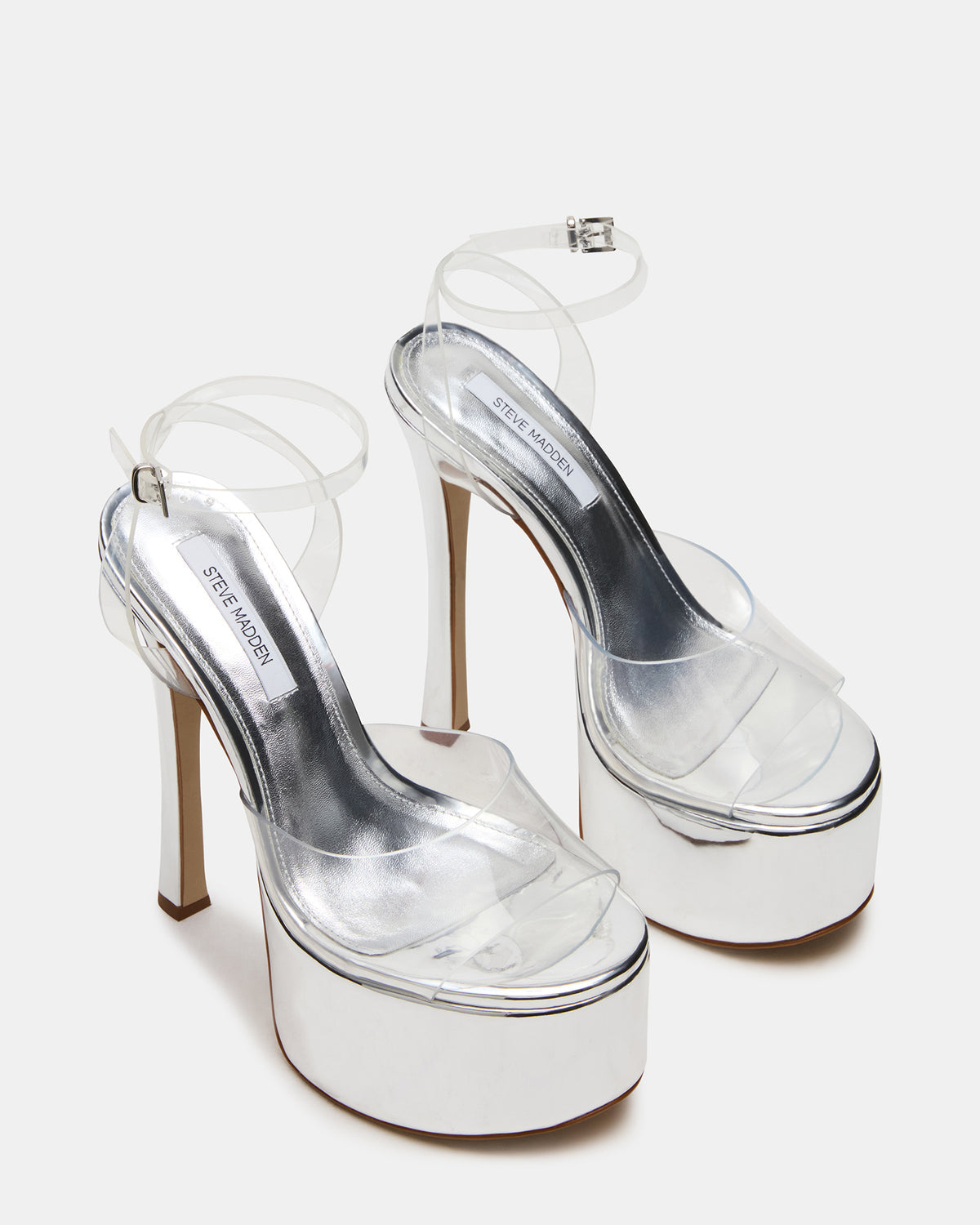 OLYSSIA Clear Platform Stiletto Ankle Strap Women's Heel | Steve Madden US