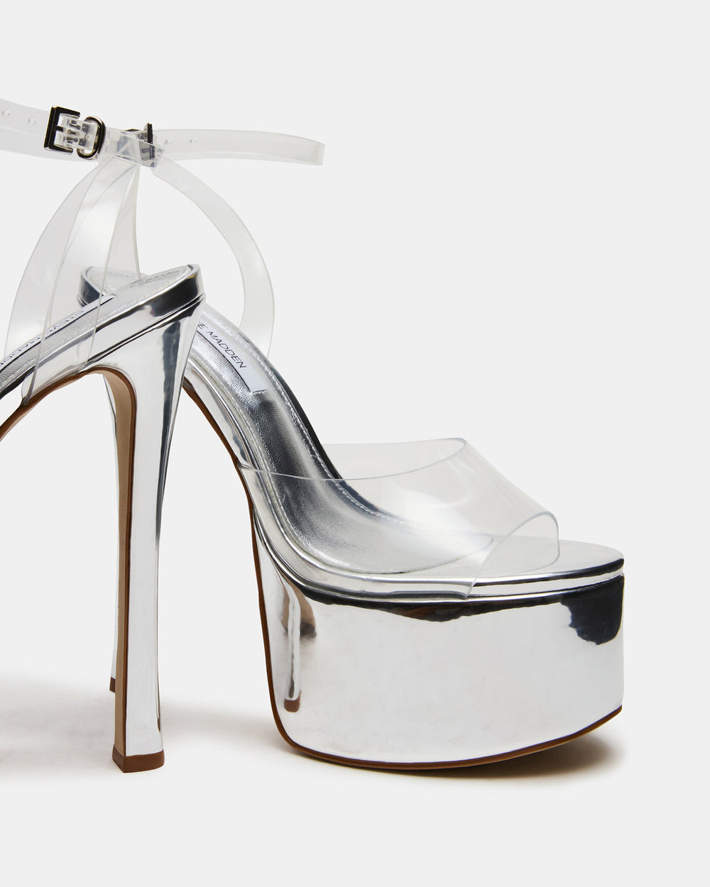 OLYSSIA Clear Platform Stiletto Ankle Strap Women's Heel | Steve Madden US