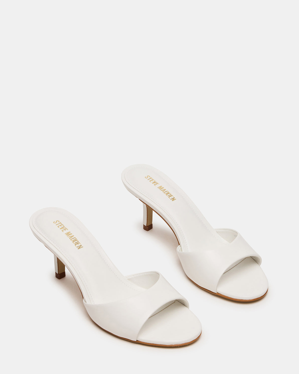 KENDRIX White Leather Mule Stiletto Women's Heel | Steve Madden outlet
