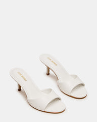 KENDRIX White Leather Mule Stiletto Women's Heel | Steve Madden outlet
