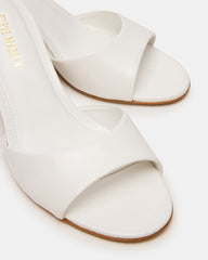KENDRIX White Leather Mule Stiletto Women's Heel | Steve Madden outlet