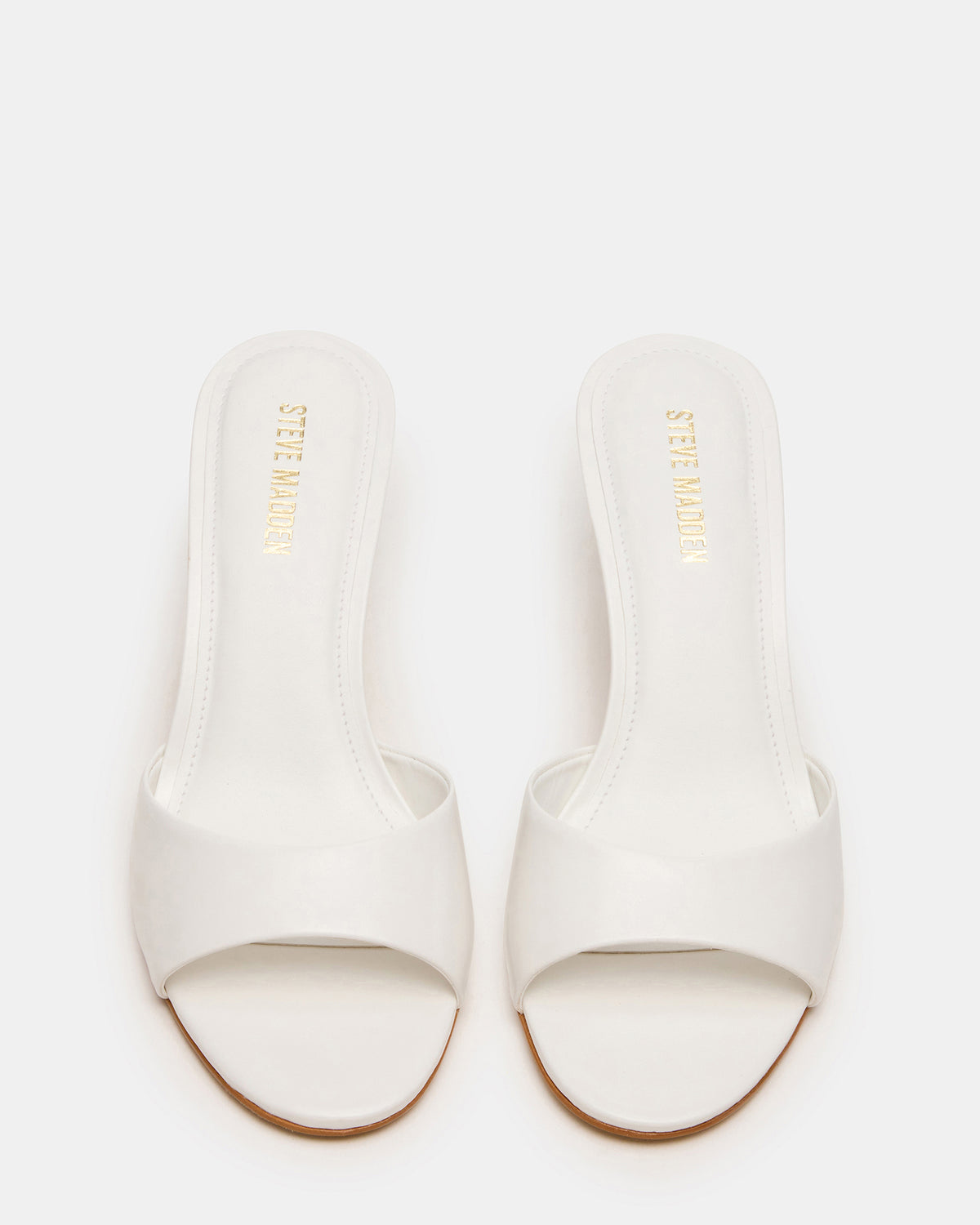 KENDRIX White Leather Mule Stiletto Women's Heel | Steve Madden outlet