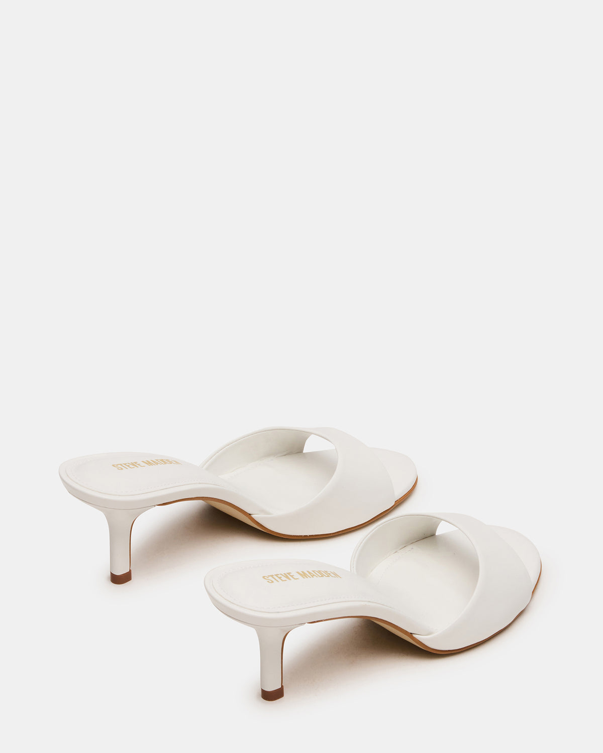 KENDRIX White Leather Mule Stiletto Women's Heel | Steve Madden outlet