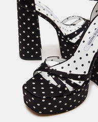 RETRO White/Black Polka Dot Open-Toe Block Heel Platform Women's Heel | Steve Madden for Sale
