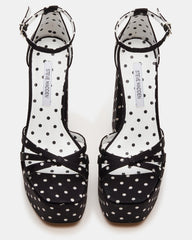 RETRO White/Black Polka Dot Open-Toe Block Heel Platform Women's Heel | Steve Madden for Sale
