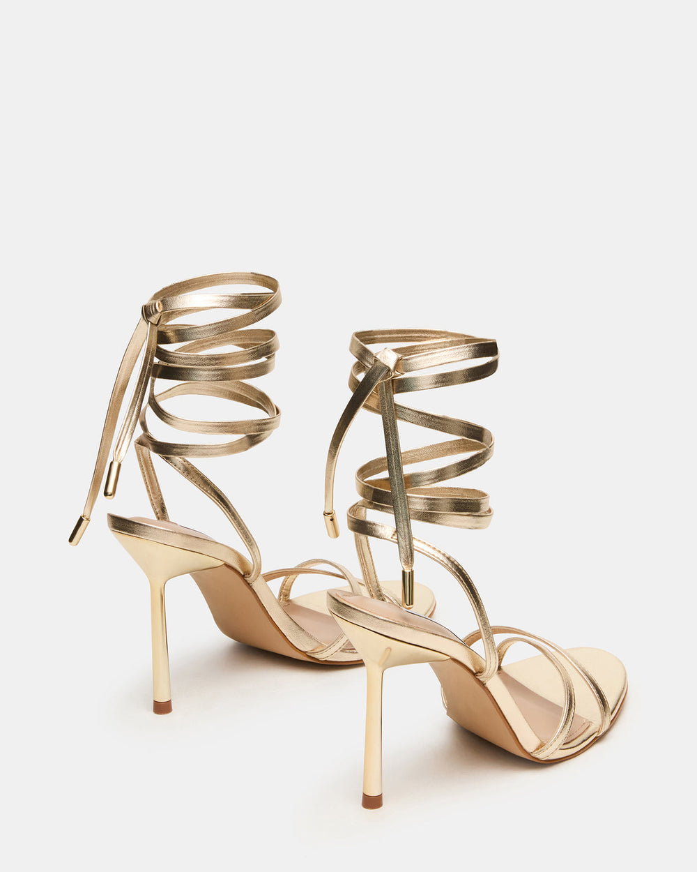 NERI Champagne Strappy Stiletto Round-Toe Women's Heel | Steve Madden for Sale