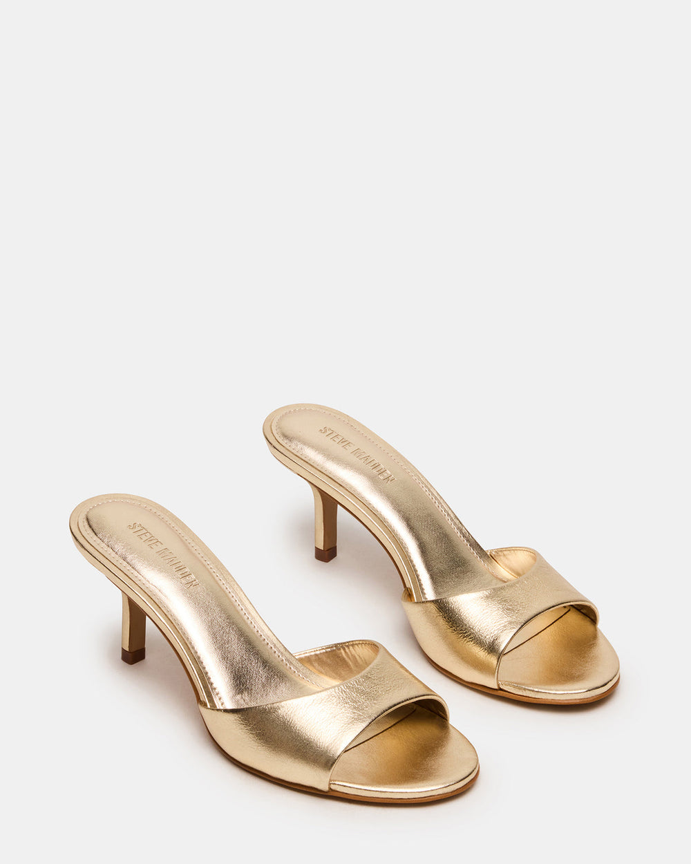 KENDRIX Gold Leather Mule Stiletto Women's Heel | Steve Madden near me