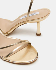ERAS Gold Leather Stiletto Round-Toe Ankle Strap Women's Heel | Steve Madden for Sale