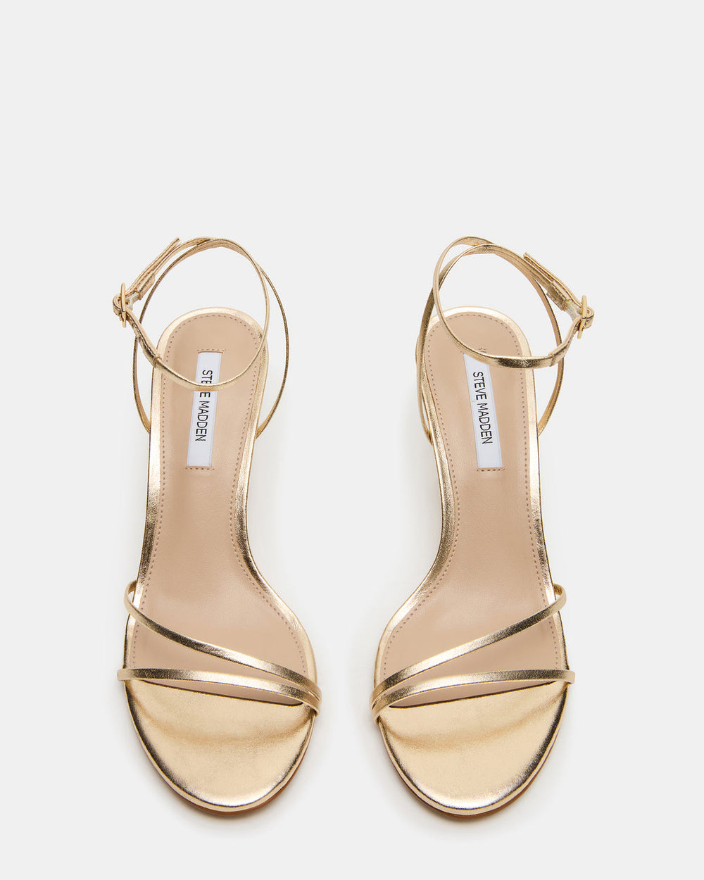 ERAS Gold Leather Stiletto Round-Toe Ankle Strap Women's Heel | Steve Madden for Sale