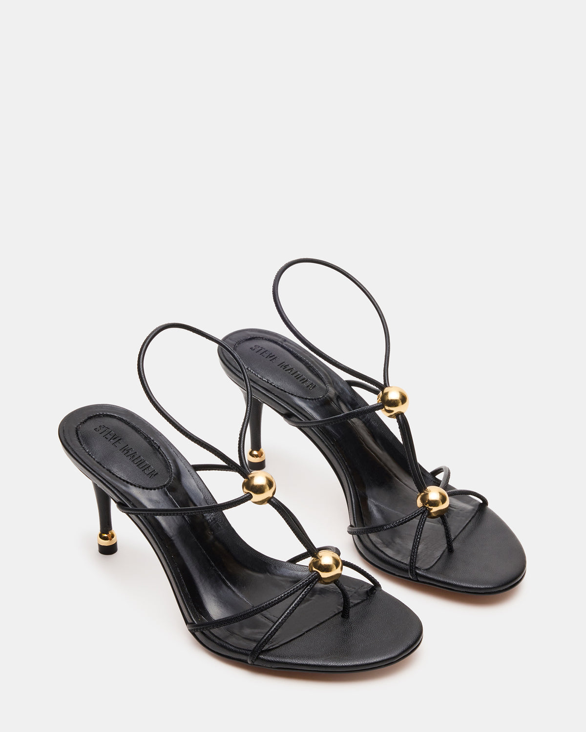 RAMOS Black Strappy Stiletto Women's Heel | Steve Madden outlet