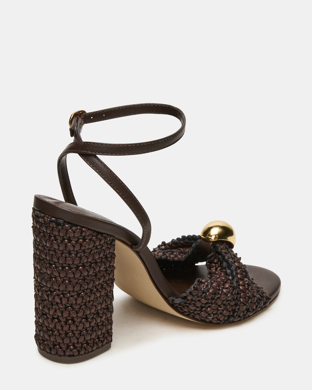CHEYLA Brown Multi Raffia Women's Block Heels | Steve Madden online