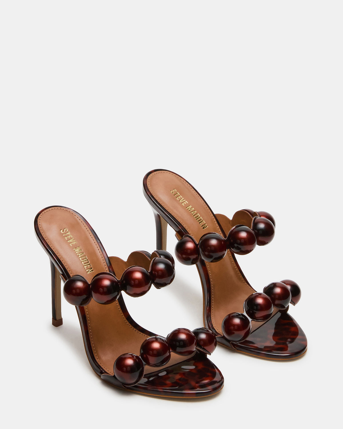 SATURN Beads Tortoise Stiletto Mule Women's Heel | Steve Madden US