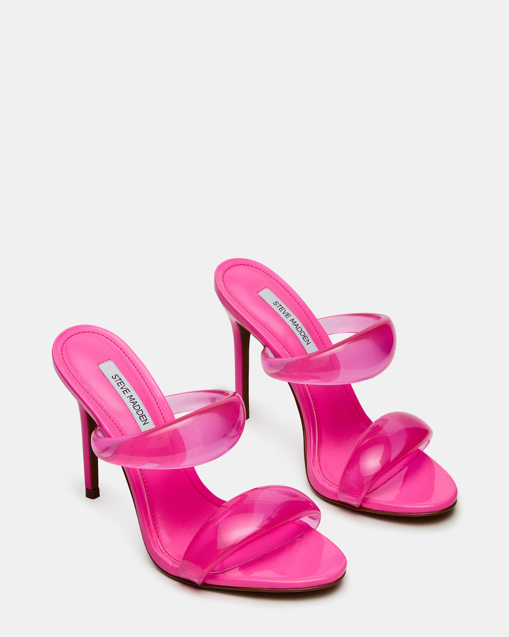 SATURN Jelly Pink Stiletto Mule Women's Heel | Steve Madden outlet