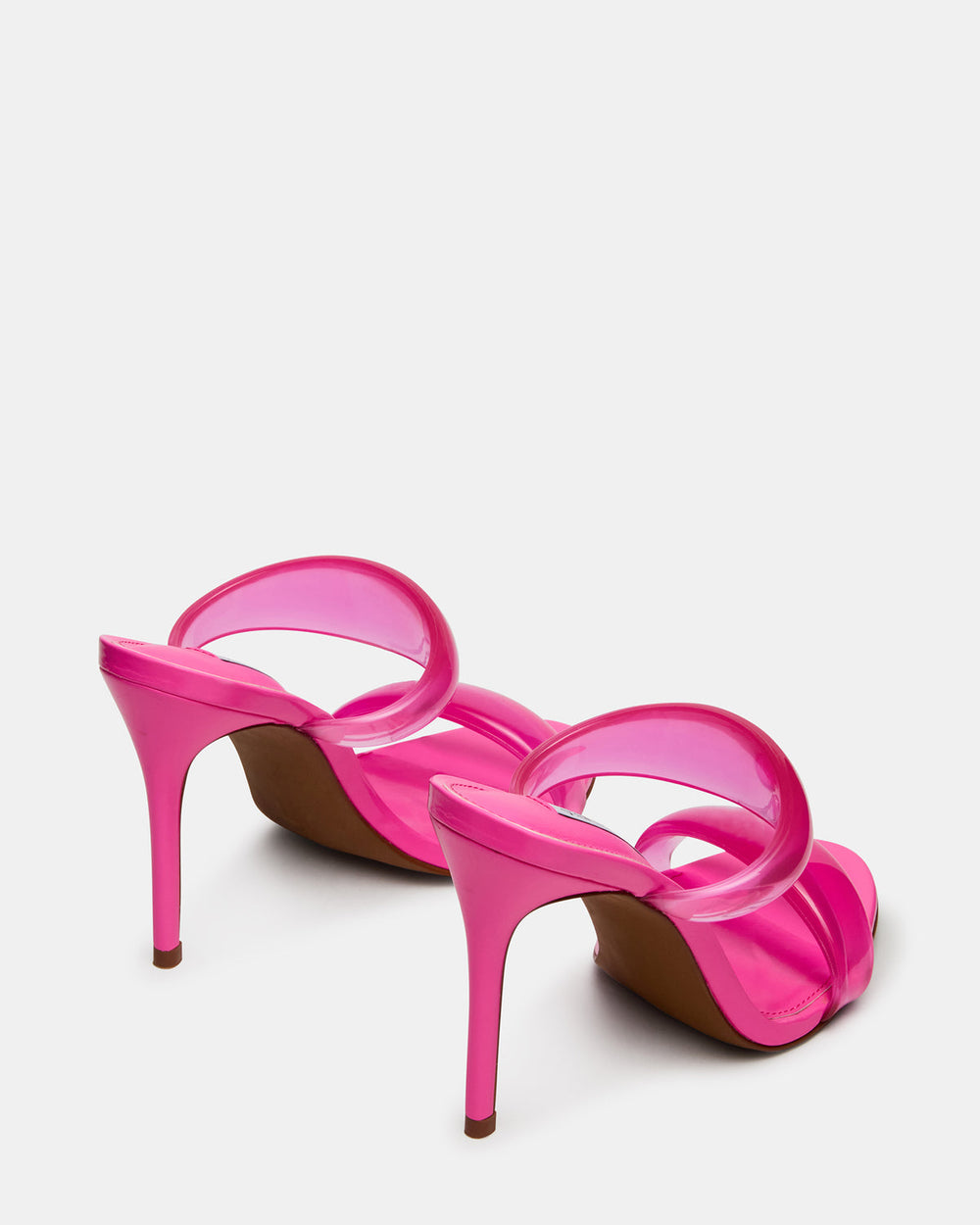 SATURN Jelly Pink Stiletto Mule Women's Heel | Steve Madden outlet
