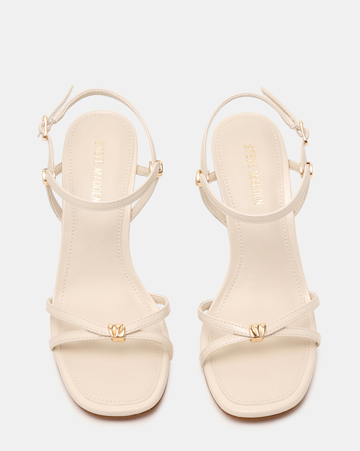 POSY Bone Gold-Detail Strappy Square-Toe Women's Heel | Steve Madden near me