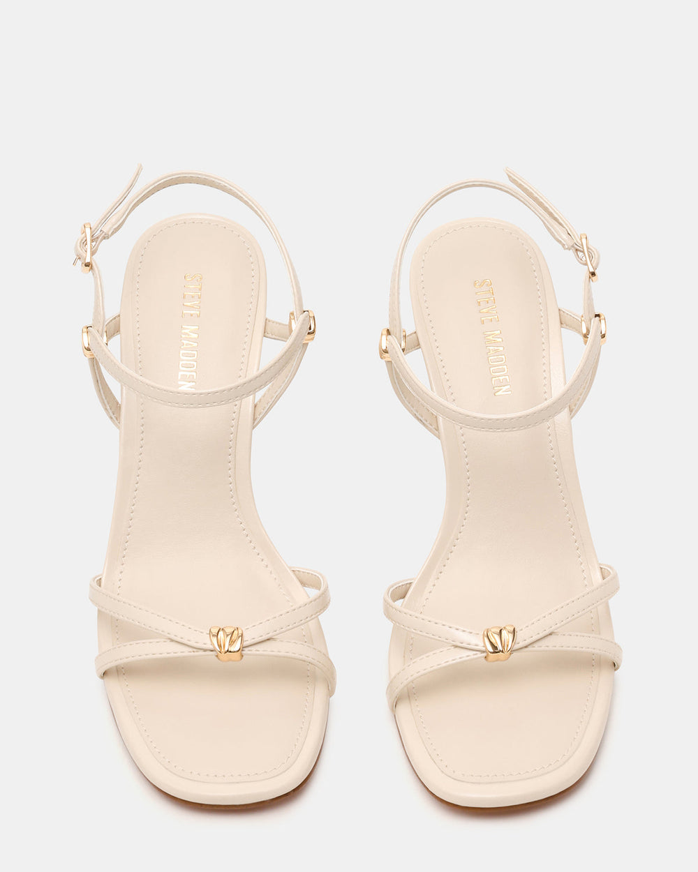 POSY Bone Gold-Detail Strappy Square-Toe Women's Heel | Steve Madden near me
