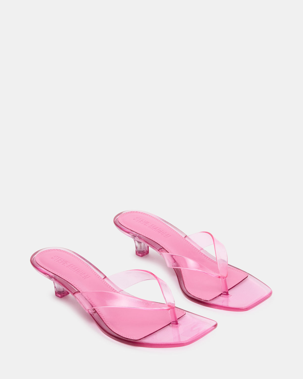 TRACIE Jelly Pink Thong Strap Women's Kitten Heel | Steve Madden outlet