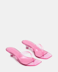TRACIE Jelly Pink Thong Strap Women's Kitten Heel | Steve Madden outlet