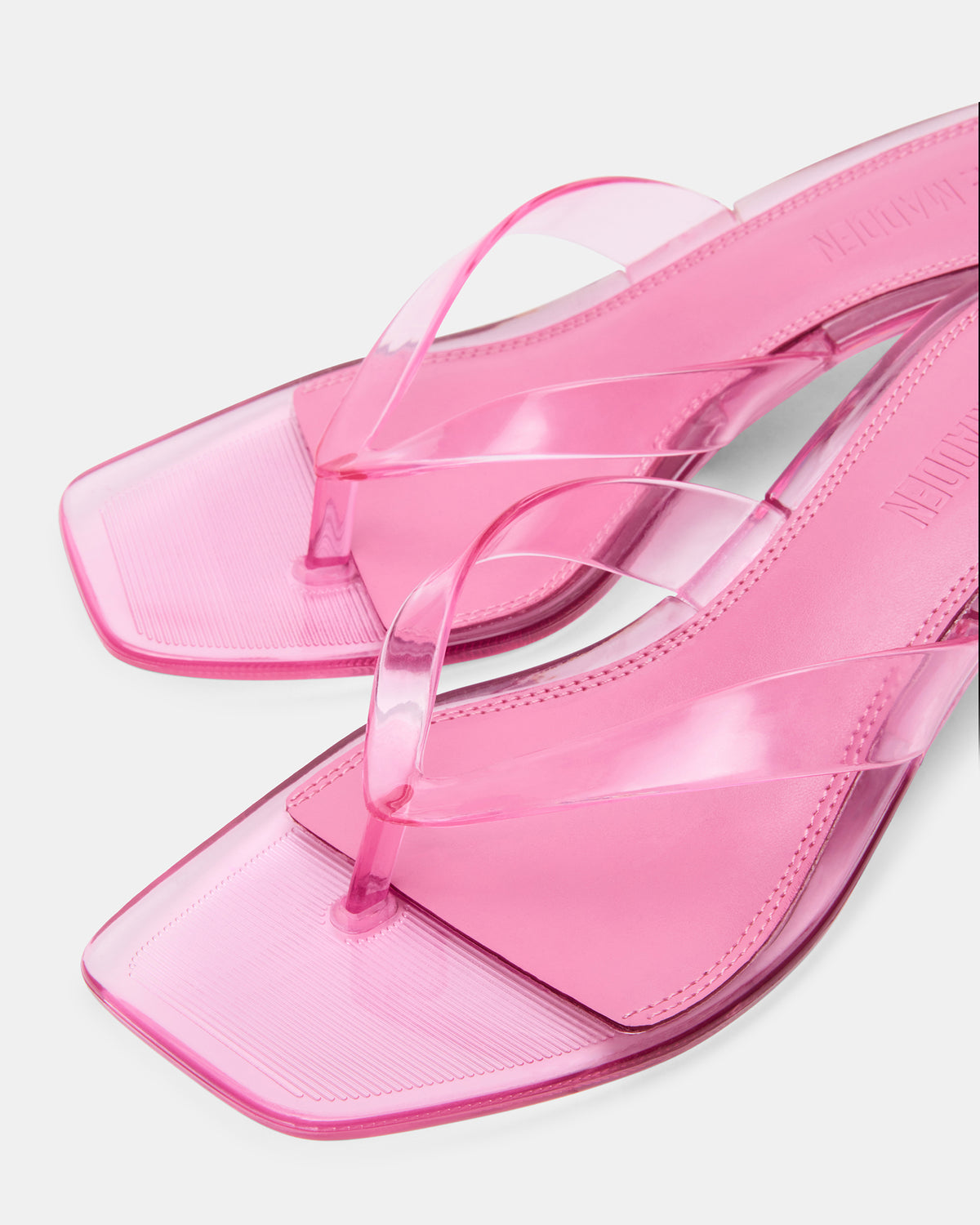 TRACIE Jelly Pink Thong Strap Women's Kitten Heel | Steve Madden outlet