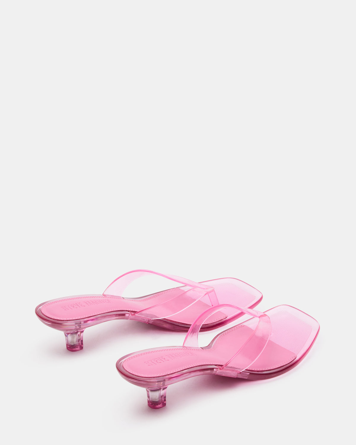 TRACIE Jelly Pink Thong Strap Women's Kitten Heel | Steve Madden outlet