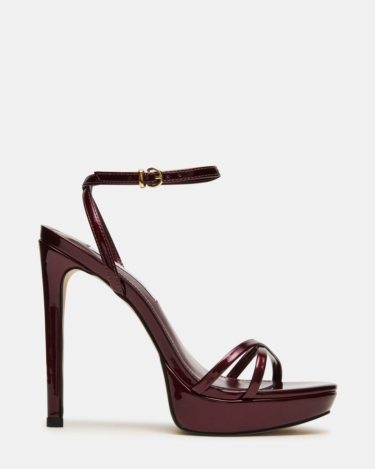 JUNI Cherry Pearl Criss Cross Stiletto Ankle Strap Women's Heel | Steve Madden Sale
