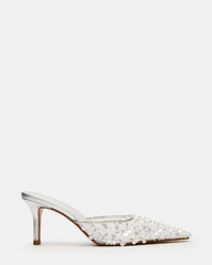 ALEXI Sequin Silver Pointed-Toe Mule Women's Heel | Steve Madden outlet