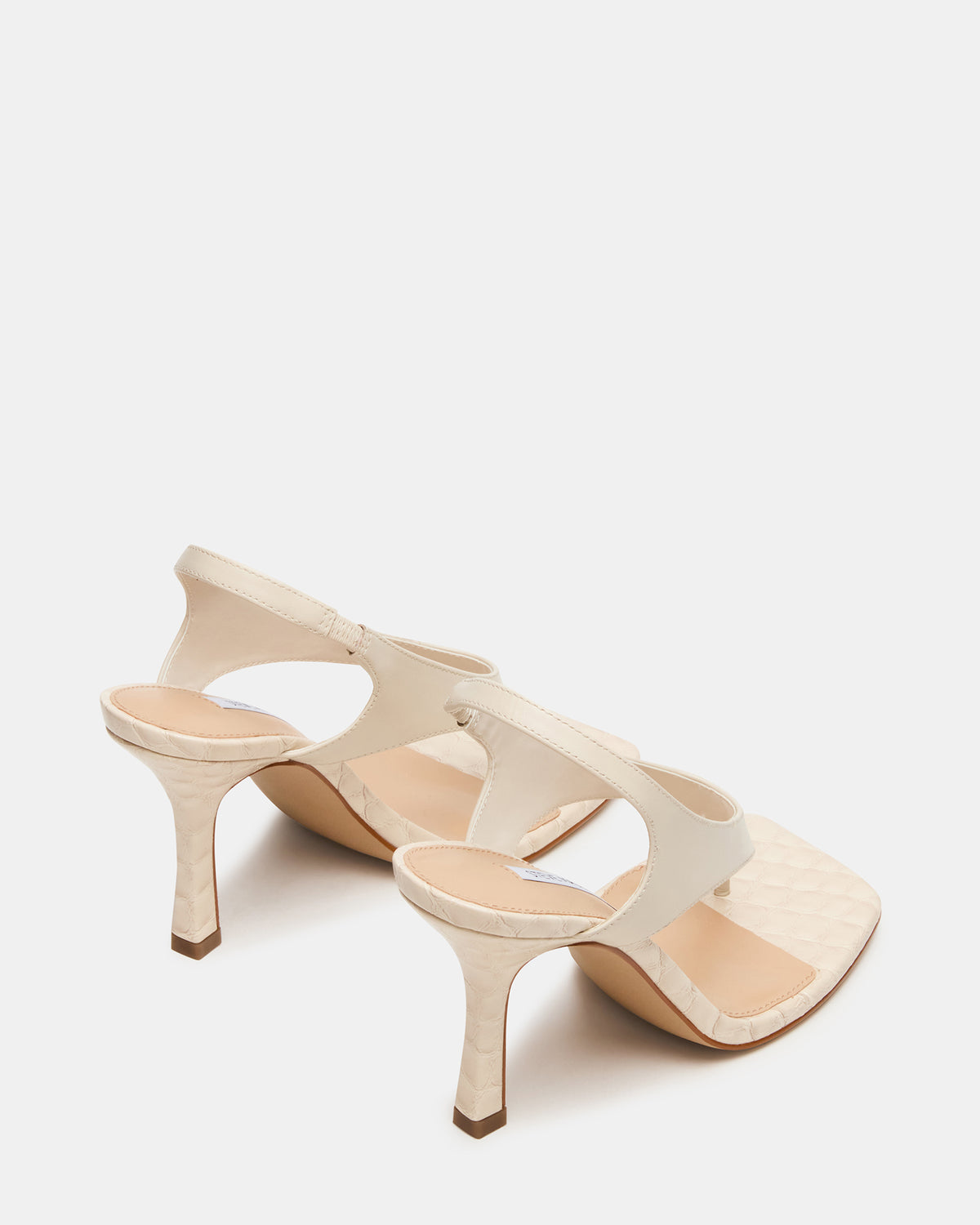 IMPROV Bone Leather Square-Toe Thong Slingback Women's Heel | Steve Madden Sale