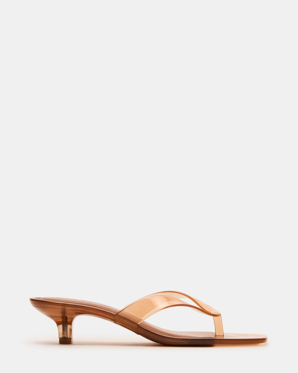 TRACIE Jelly Tan Thong Strap Women's Kitten Heel | Steve Madden on Sale
