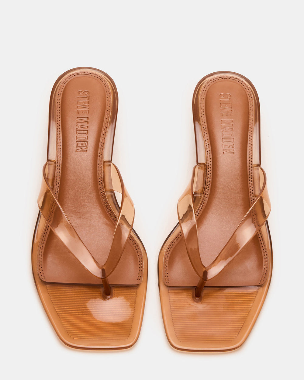 TRACIE Jelly Tan Thong Strap Women's Kitten Heel | Steve Madden on Sale
