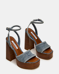 FLORIA Denim Square-Toe Block Heel Platform Women's Heel | Steve Madden near me